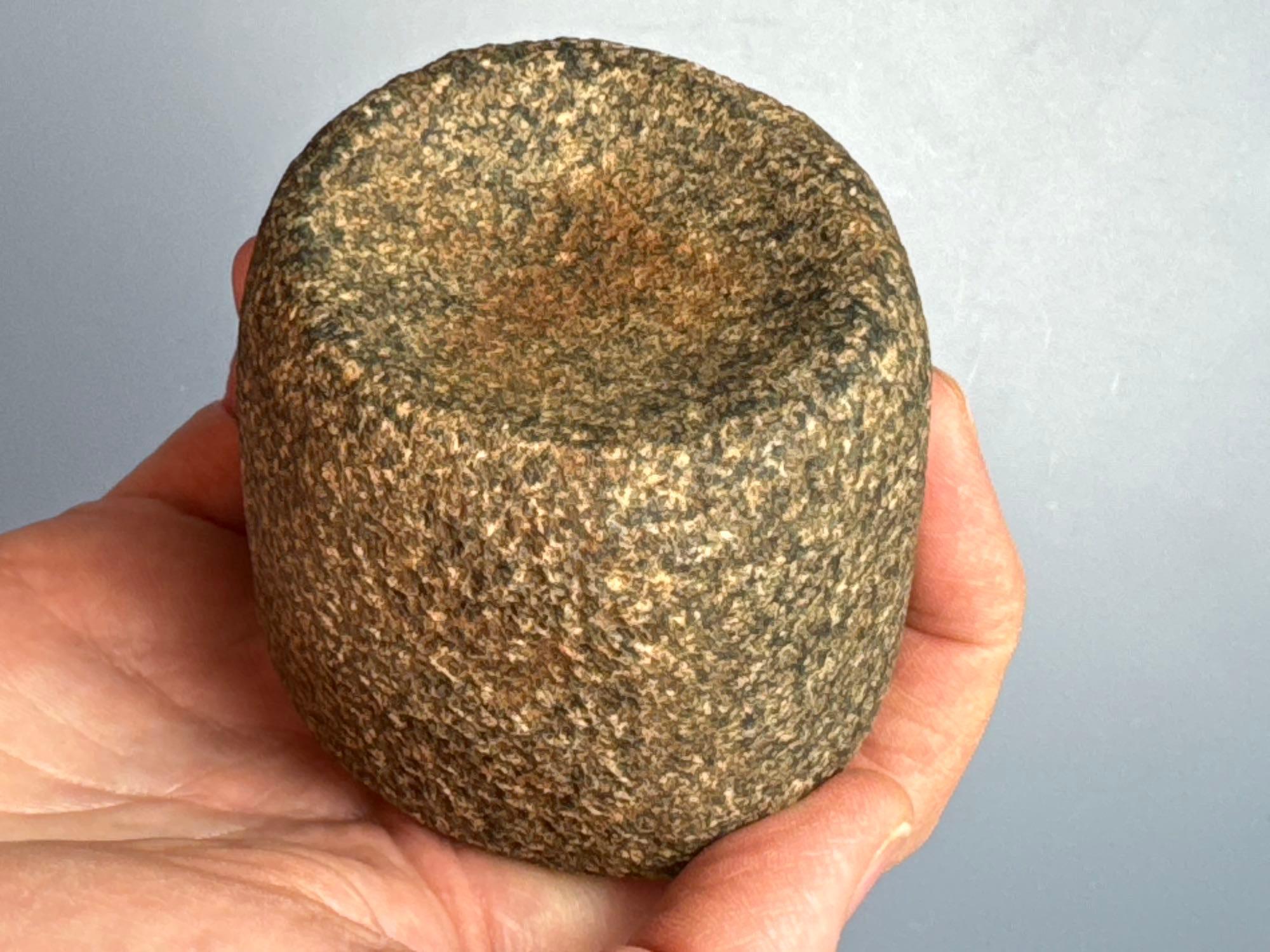 Impressive Barrel Discoidal, Double Cupped, Found in Fulton Co., Illinois near Lewistown, Purchased