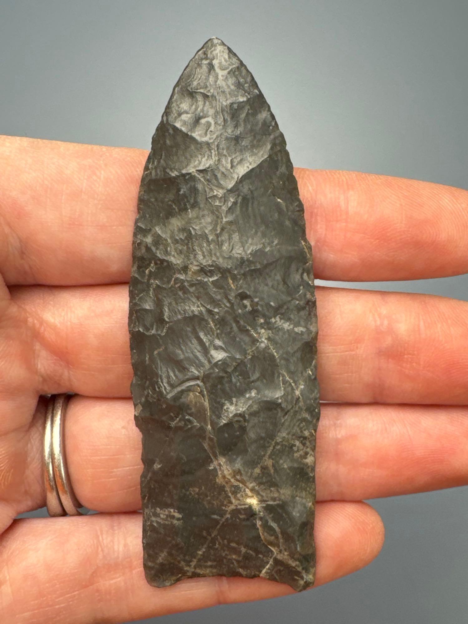 3" Fluted Paleo Clovis Point, 1/2" of Tip is Restored, Found at the Raystown Bend in Bedford Co., PA