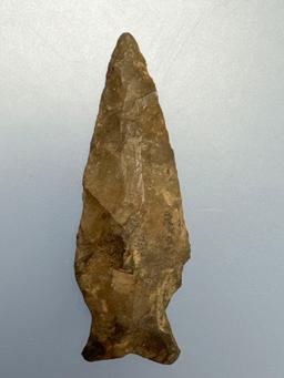 2 1/4" Chert Transitional Fishtail Point, Found in New York