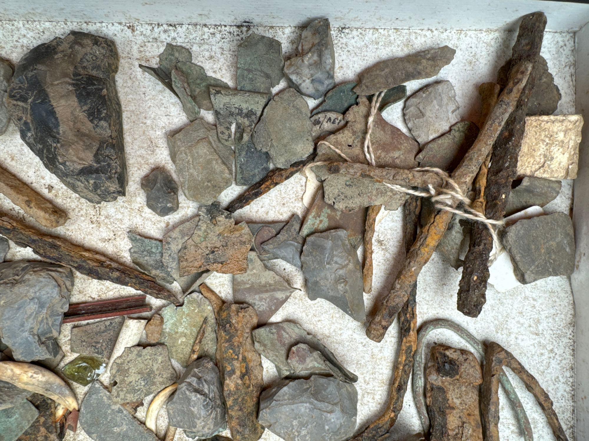 2 Flats Full Of Various Artifacts, Trade Pieces, Found on the Factory Hollow Site, 1590-1615 in W. B