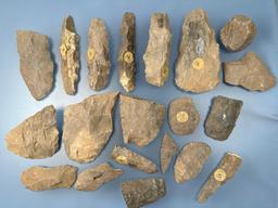 IMPRESSIVE Lot of Dover Chert Blades, Preforms, Blanks, Largest 7,' Mainly from the Cross Creek Site