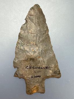 3 3/8" Genesee Point, Found in Chenango Co., New York, Ex: Dave Summers Collection