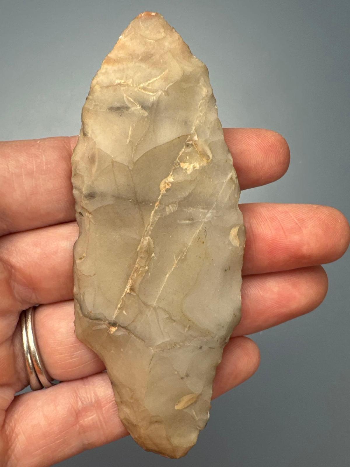 3 3/4" Flint Ridge Adena Point, Found in New York, Ex: Dave Summers Collection