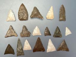 17 Quality Triangle Points, Longest is 1 1/4", Found in New York, Ex: Dave Summers Collection