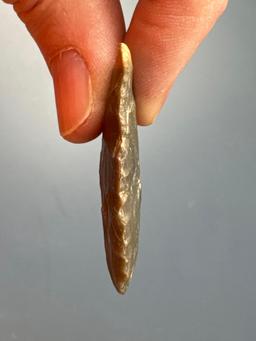 1 5/8" Later Paleo, Early Archaic Point, Found in New York, Ex: Dave Summers Collection