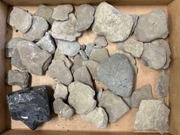 x2 Large Flats of Net Sinkers, Stone Tools, Found in New York, Pick Up Only, Ex: Dave Summers Collec