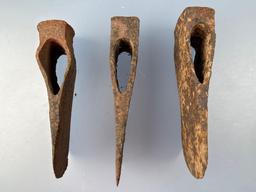 Lot of 3 Large Iron Axes, Longest is 6 3/4", Found on Seneca Sites, Western New York, Ex: Dave Summe