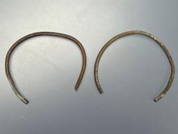 Pair of Brass Iroquoian Bracelets, Largest is 2 1/2", Found in New York