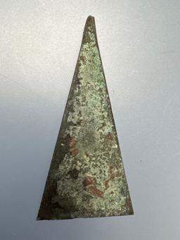 Larger 1 3/4" Cut Brass Iroquoian Trade Point, Nice Example, Found in New York