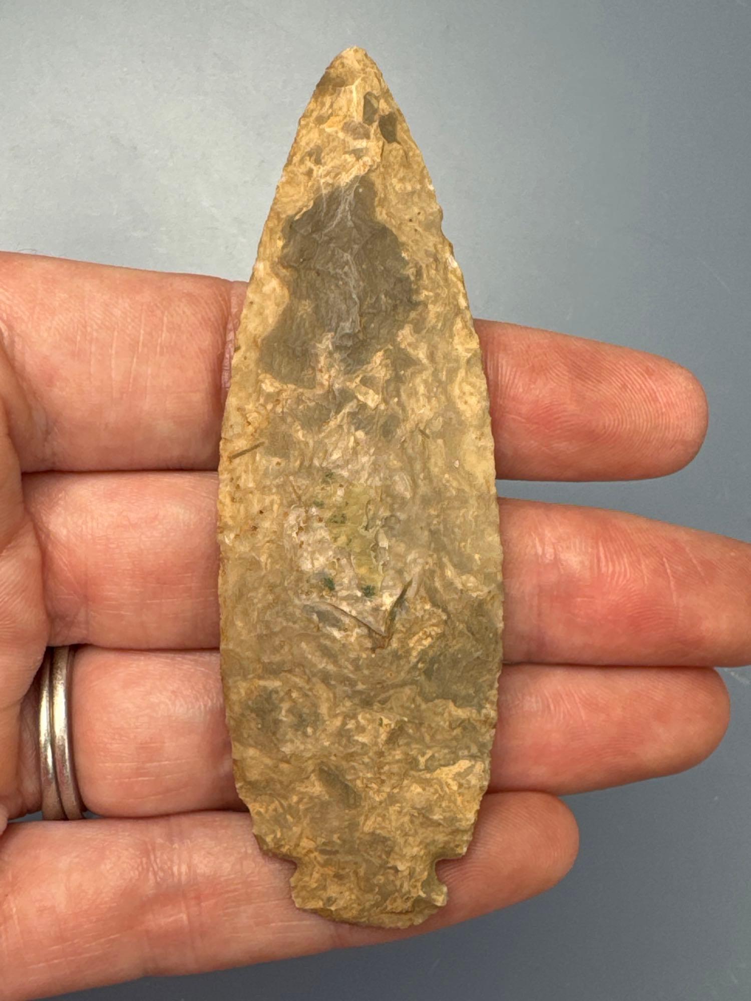 RARE 3 3/8" Patinated Onondaga Chert Dovetail Point, Found in Western, NY, Ex: Marrissey of Whitney
