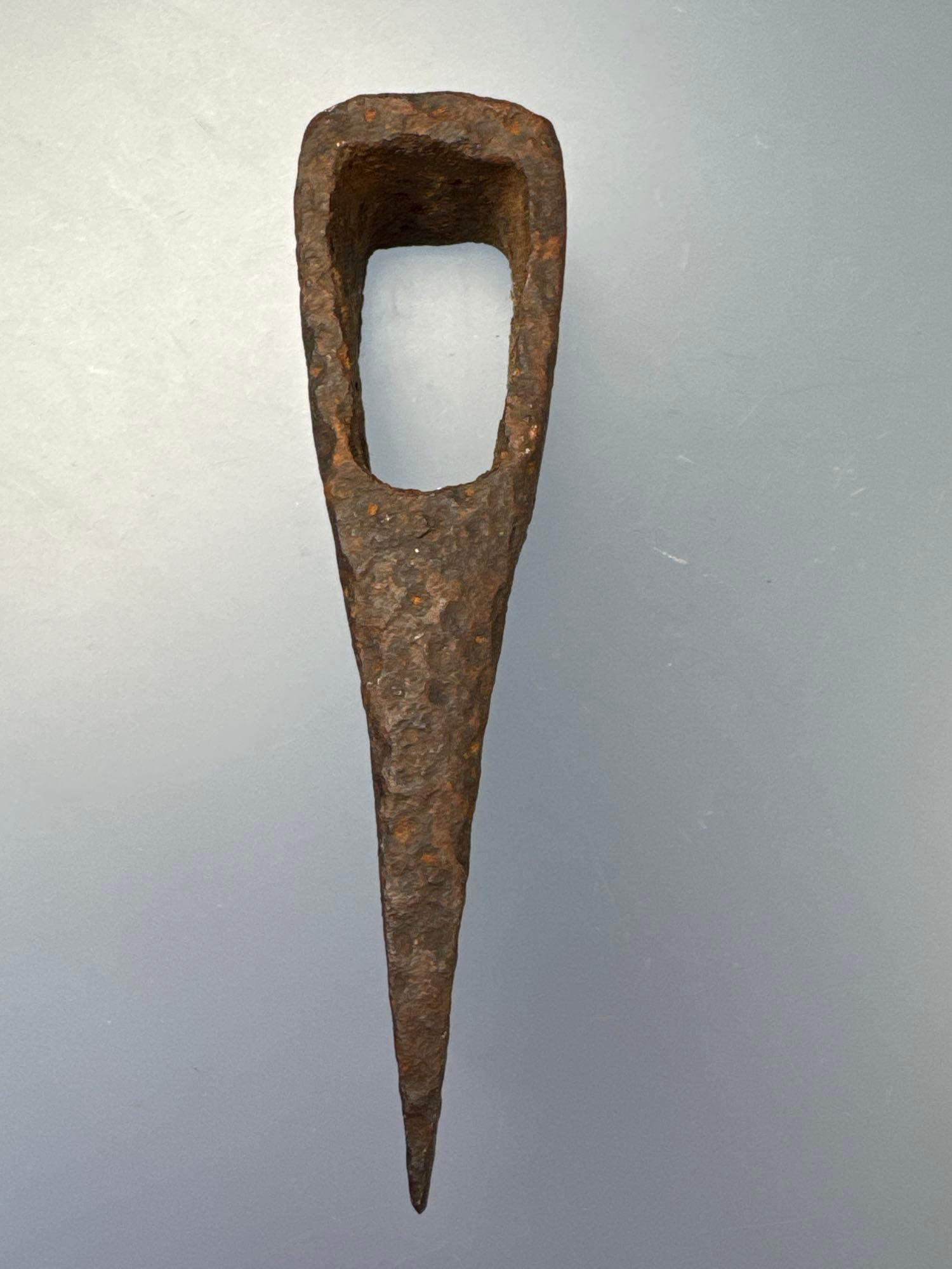 NICE 5 1/2" 1700's Hudson Bay Iron Trade Axe, Rarer Earlier Type, Ex: Dean Thomas of Fairfield, PA