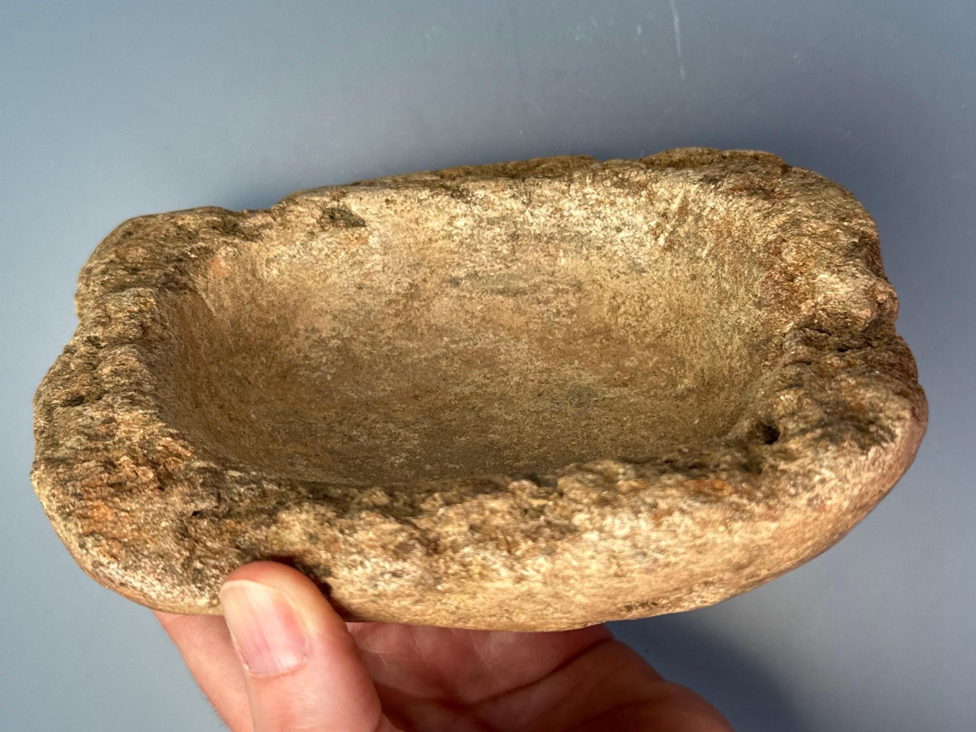 SUPERB 6 1/4" x 4.5" Soapstone Bowl/Vessel, COMPLETE, Found in South Carolina, Excellent Example, Ex