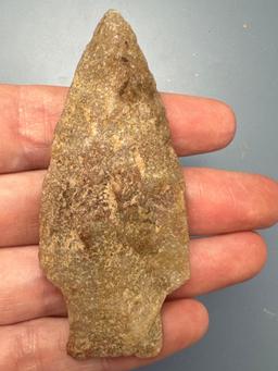 NICE 3" Quartzite Archaic Stem Point, Found in Northampton Co., PA by the Burley Family, Ex: Burley