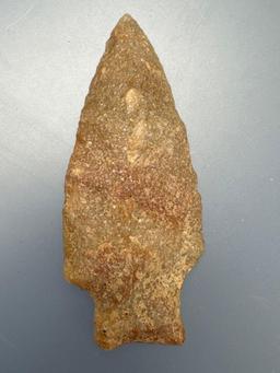 NICE 3" Quartzite Archaic Stem Point, Found in Northampton Co., PA by the Burley Family, Ex: Burley