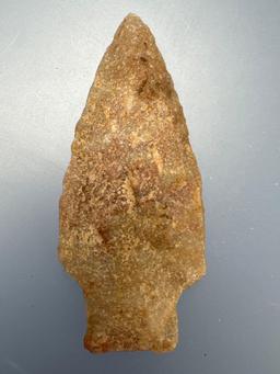NICE 3" Quartzite Archaic Stem Point, Found in Northampton Co., PA by the Burley Family, Ex: Burley