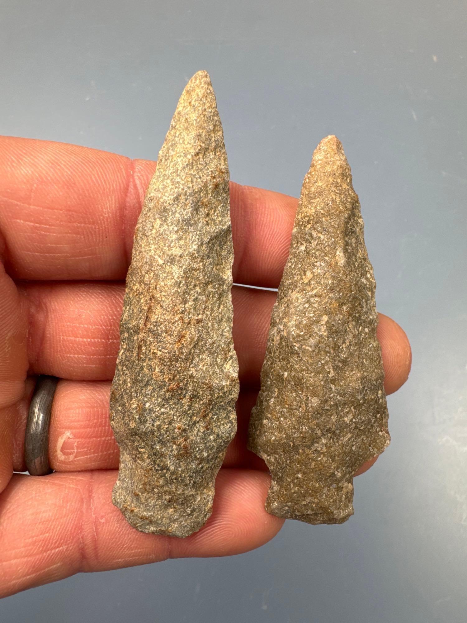 Lot of Archaic Stem Points, Longest is 3 1/8", Found in Northampton Co., PA by the Burley Family,