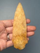 Large 14 15/16" 2-Tone Honey Quartzite Stem Spear, Found in North Carolina, Nice Example! Semi-Trans