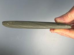 4 1/2" Banded Slate Bell Pendant, Found in Ross Co., OHiO, Ex: Irvin Daugherty, Larry Swann, Root
