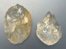 Quartz Knife and Piney Island Point, Longest is 3", Found in Gloucester County, NJ