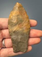 HIGHLIGHT 3 1/2" Fluted Clovis, Found in along the Ohio/Kentucky Border along the Ohio River, Ex: