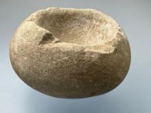 5 3/4" x 4 1/4" Stone Mortar, Found in Warren Co., NJ, Ex: Hendershot, Sharp, Walt Podpora