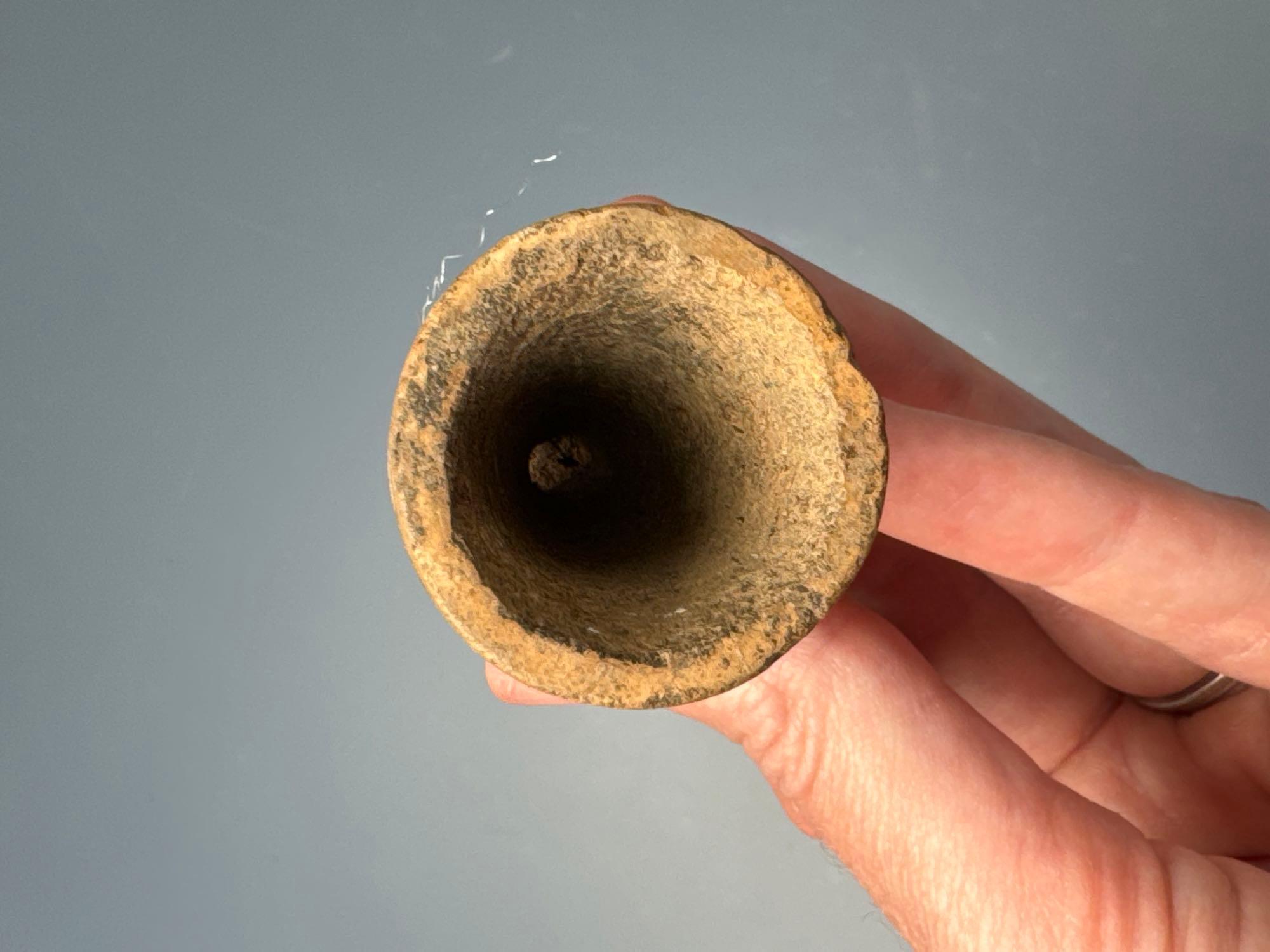 RARE 3" Clay Mic Mac Style Pipe, Found on the Seneca Kendaia Site, Seneca Co., NY, Ex: Summers