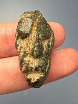 HIGHLIGHT Steatite Susquehannock Maskette, 1 3/16", Found on Lower (Byrd) Leibhart Site, York Co.,