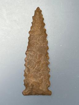 Nice 3" Serrated Side Notch Point, Found Prior to 1931 in New Jersey, Jasper, Ex: Podpora, AC Wedy