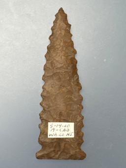 Nice 3" Serrated Side Notch Point, Found Prior to 1931 in New Jersey, Jasper, Ex: Podpora, AC Wedy