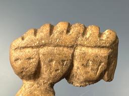 RARE 1 3/8" "Four Faces" Bone Comb, Anciently Re-worked, Boughton Hill Site, NY, PICTURED
