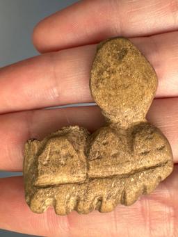 RARE 1 3/8" "Four Faces" Bone Comb, Anciently Re-worked, Boughton Hill Site, NY, PICTURED