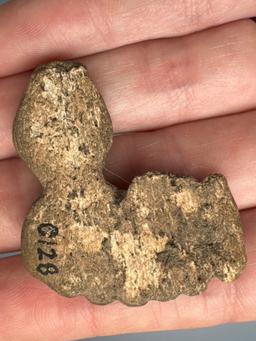 RARE 1 3/8" "Four Faces" Bone Comb, Anciently Re-worked, Boughton Hill Site, NY, PICTURED