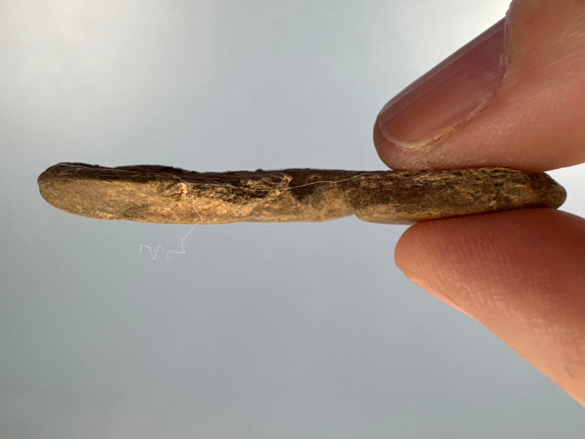 RARE 1 3/8" "Four Faces" Bone Comb, Anciently Re-worked, Boughton Hill Site, NY, PICTURED