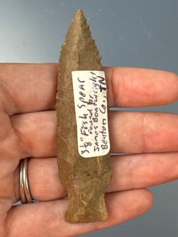 3 1/8" Point, Found by James Boatwright in Benton Co., Tennessee