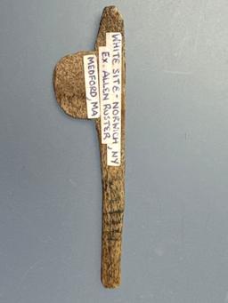 RARE 2 3/4" Bone War Club, Iroquoian, Found on White Site, Chenango River, Chenango Co., New York.