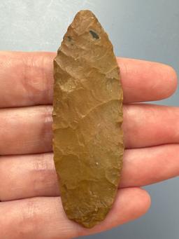 RARE 2 5/8" Jasper Paleo, Ground Base, Agate Basin, Found by Mr. Miller in Ponca City, OK