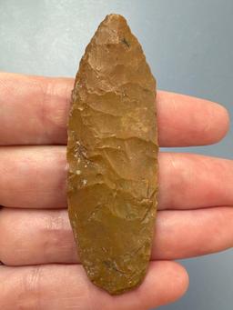 RARE 2 5/8" Jasper Paleo, Ground Base, Agate Basin, Found by Mr. Miller in Ponca City, OK