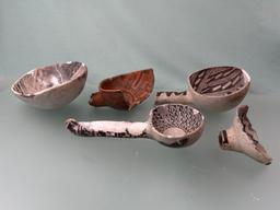 NICE Lot of 5 Anasazi Ladles, Great Restoration Candidates as they are Missing Pieces, Arizona