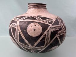 HIGHLIGHT 9"x11" Snowflake Black on White Olla Anasazi, Arizona, 95% Complete, Broken and Reglued