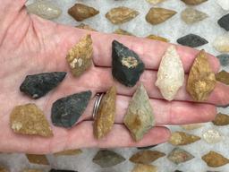120+ Piscataway Arrowheads, Found in New Jersey, Longest is 2 1/16", Jasper, Quartz and More