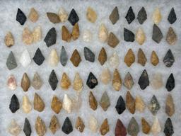 120+ Piscataway Arrowheads, Found in New Jersey, Longest is 2 1/16", Jasper, Quartz and More