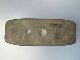 3 3/4" Fine Banded Slate Gorget, Found in Ohio, Ex: Harold Sexton