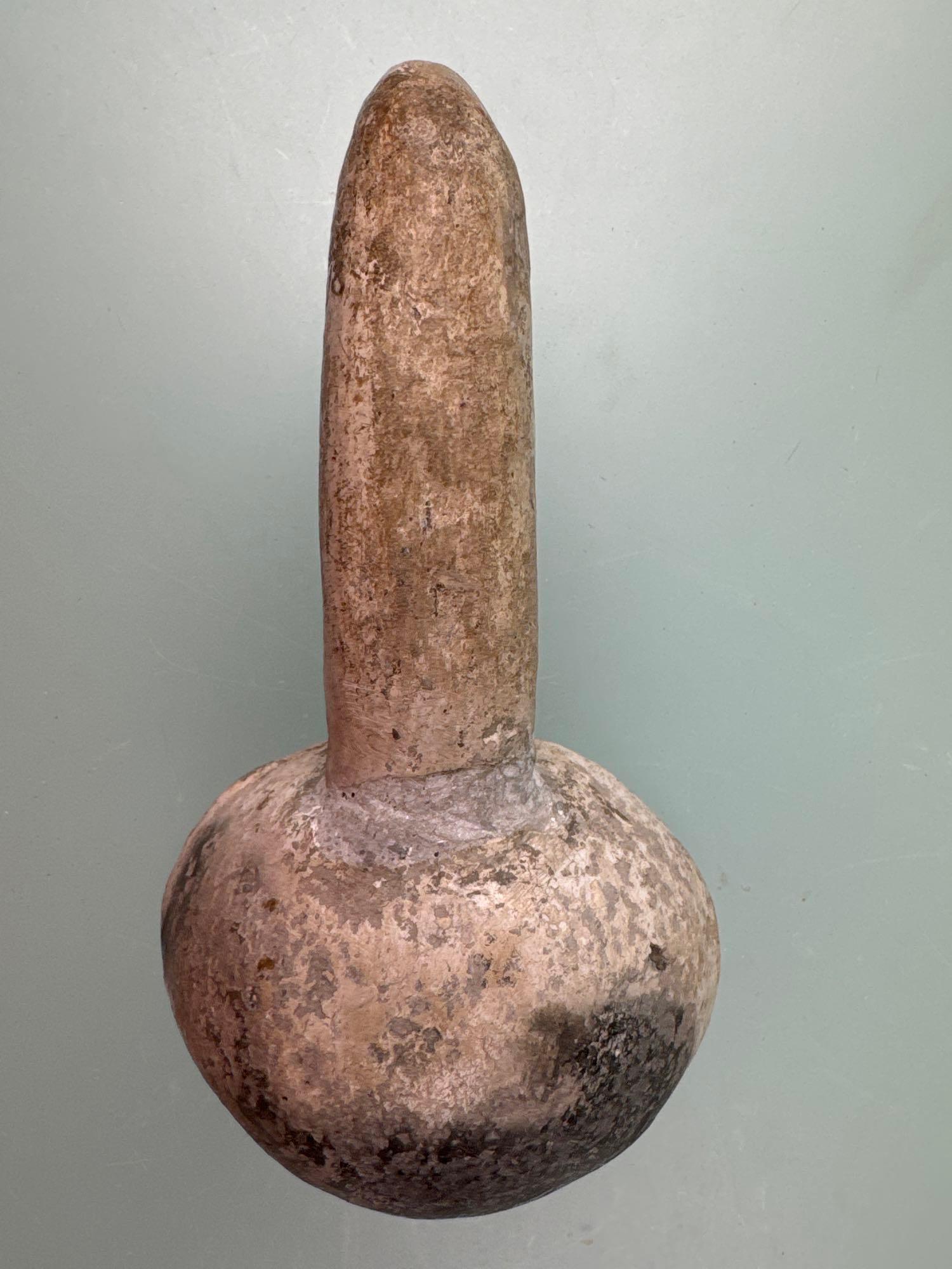 6 3/4" Black on White Anasazi Ladle, Handle Reglued w/Minor Restoration, Restoration to Front Edge