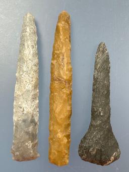Lot of 3 Fine Drills, Longest is 2 7/8", Found in NE Kansas by Terry Miller