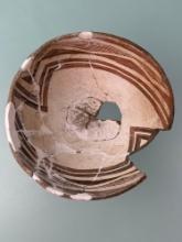 RARE 7 1/4" Red on White Mimbres Pottery Vessel, Found in Arizona, Nice Example, Broken/Reglued