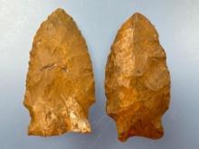 Pair of Jasper Fox Creek Points, Longest is 2 3/8", Found in Berks Co., Pennsylvania,