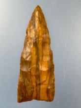 RARE 2 1/16" Petrified Wood Paleo Plainview Point, Found in Greenwood Co., Kansas by Terry Miller