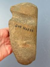 7" Axe, 3/4 Groove, Found in Lancaster Co., Pennsylvania, Ex: Joe Hafer, Ted Knieriem