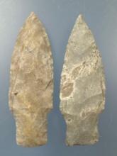 Pair of Fine Stemmed Points, Longest is 2 7/8", Found in Greenwood Co., Kansas by Terry Miller