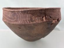 SUPERB 10" x 6" Caddo Pottery Vessel, Impressive Designs, Broken and Re-Glued, Found in Arkansas,
